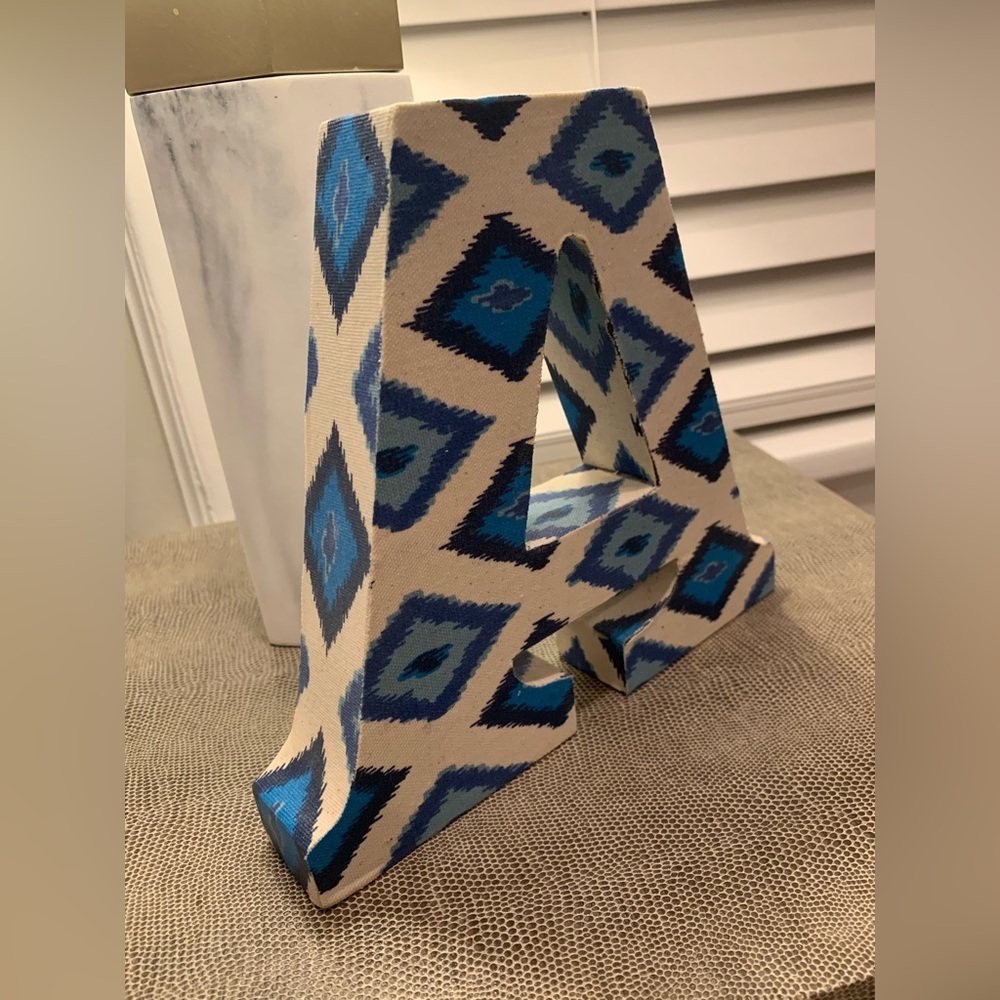 Letter A Home Decor Bookend Handmade